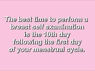 Cena dois do filme instrutivo do auto-exame do câncer de mama